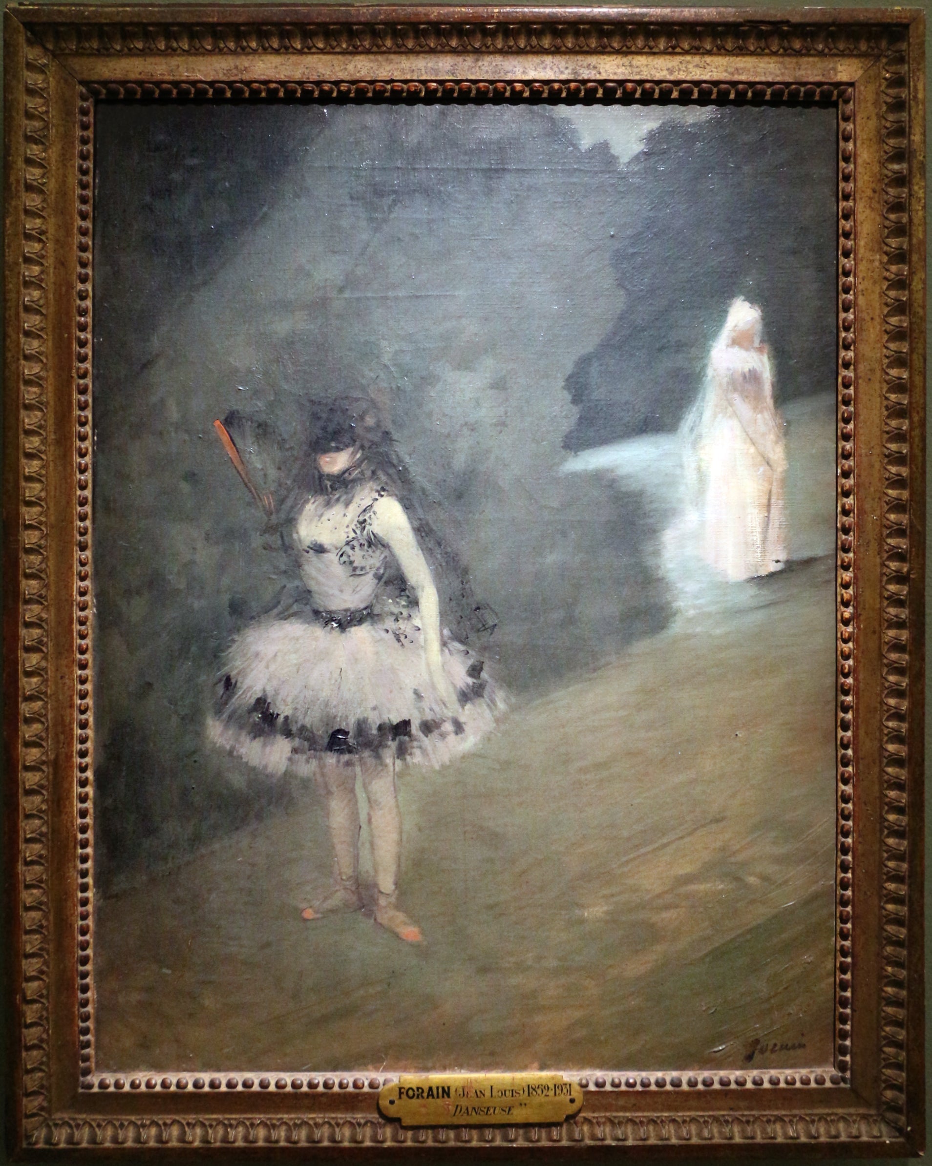 Danseuse debout derrière un portant de coulisse - Jean-Louis Forain - Alpha Reproduction