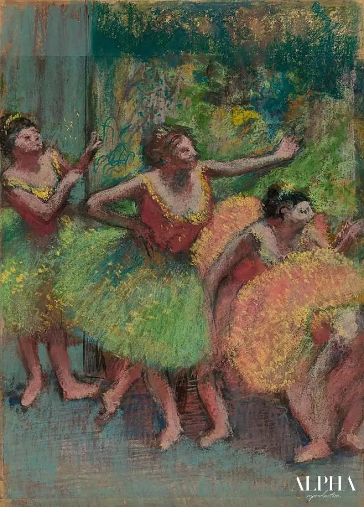 Danseuses en jaune et vert - Edgar Degas - Reproductions de tableaux et peintures haut de gamme