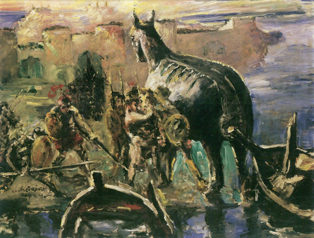 Das Trojanische Pferd - Lovis Corinth image 1 copie peinte à la main à l’huile