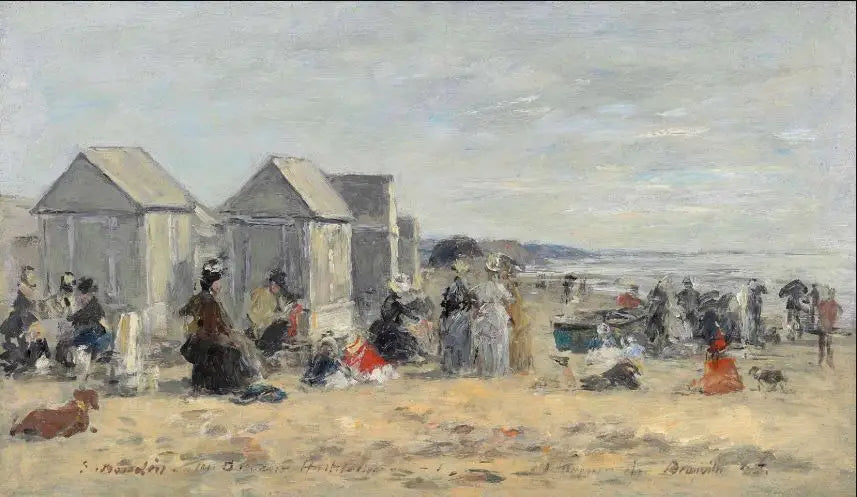 Deauville. Scène de plage - Eugène Boudin image 1 copie peinte à la main à l’huile