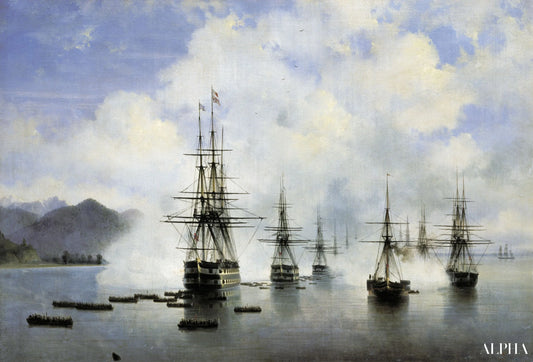 Débarquement de la flotte de Raïevski à Soubashi, 1839 - Ivan Aïvazovski - Reproductions de tableaux et peintures haut de gamme