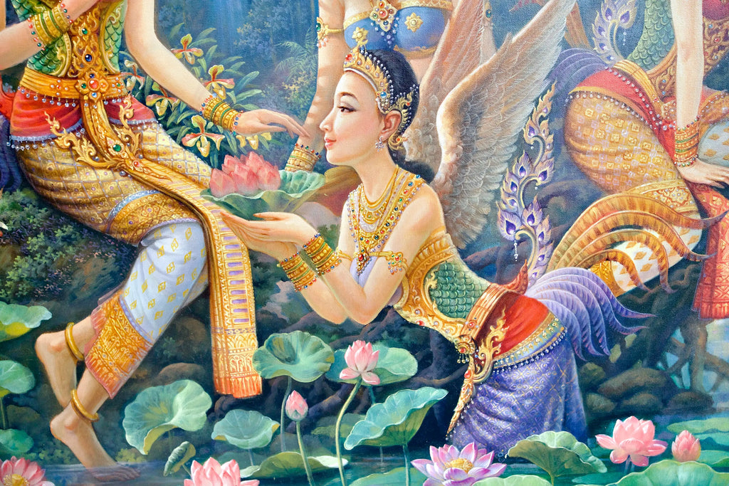 Déesse Kinnaree | 170 x 120 cm Reproductions de tableaux à la peinture à l’huile