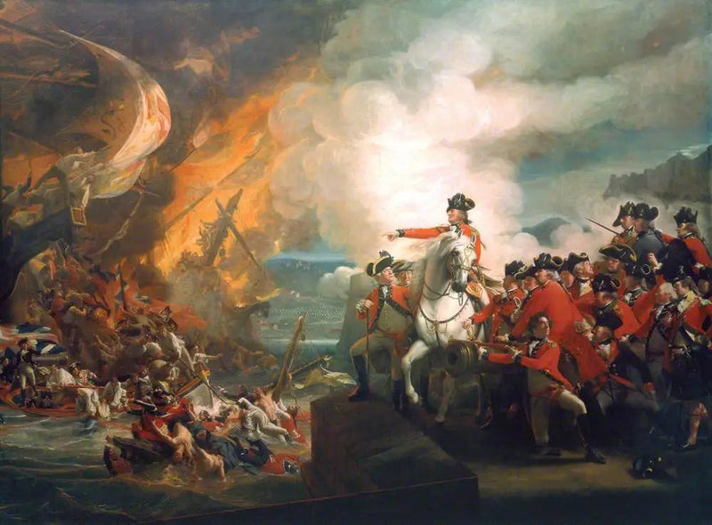 ジブラルタルの浮きバッテリーの敗北、1782年9月（ジブラルタル包囲戦） - ジョン・シングルトン・コープリー

Source:
Défaite des batteries flottantes de Gibraltar, septembre 1782 (Le siège de Gibraltar) - John Singleton Copley