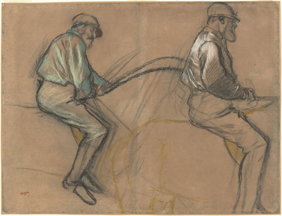 Two Studies of a Jockey, Edgar Degas, c. 1884 — pastel, National Gallery of Art