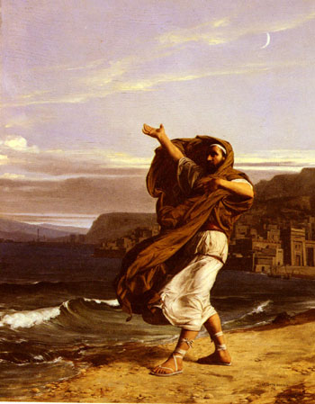 Démosthène s'exerce à la parole. - Jean-Jules-Antoine Lecomte du Nouÿ image 1 copie de tableau peinte à la main