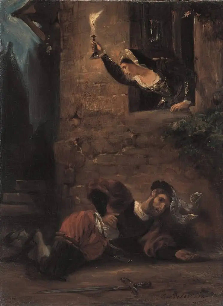 Der sterbende Valentin - Eugène Delacroix image 1 copie de tableau peinte à la main