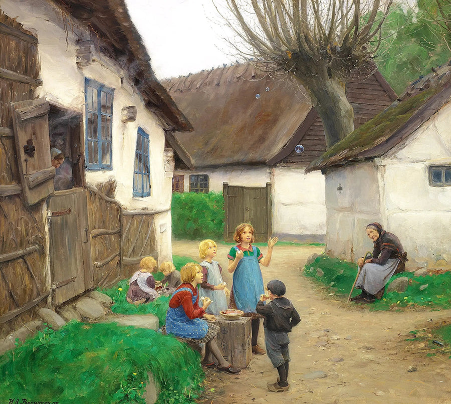 子供たちがシャボン玉を作っています。 - H. A. Brendekilde

Source:
Des enfants font des bulles. - H. A. Brendekilde