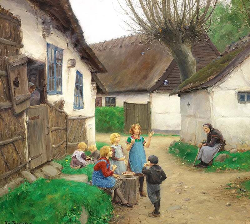 子供たちがシャボン玉を作っています。 - H. A. Brendekilde

Source:
Des enfants font des bulles. - H. A. Brendekilde