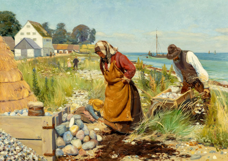 デンマークのスティーブンスのビーチ付近で瓦礫を切る人々。 - H. A. Brendekilde

Source:
Des gens coupent des décombres près d'une plage à Stevns, au Danemark. - H. A. Brendekilde