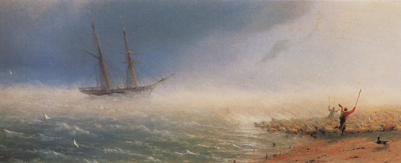 嵐に押されて海の中を進む羊の群れ - イワン・アイヴァゾフスキー

Source:
Des moutons poussés par la tempête dans la mer. - Ivan Aïvazovski