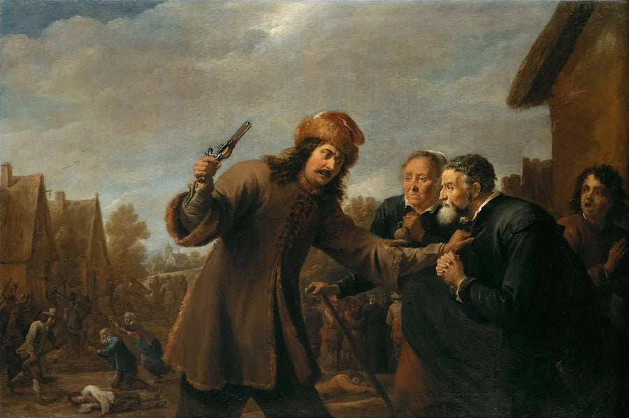 兵士たちが村を攻撃する - デイヴィッド・テニエール・ル・ジュヌ

Source:
Des soldats attaquent un village - David Teniers le Jeune