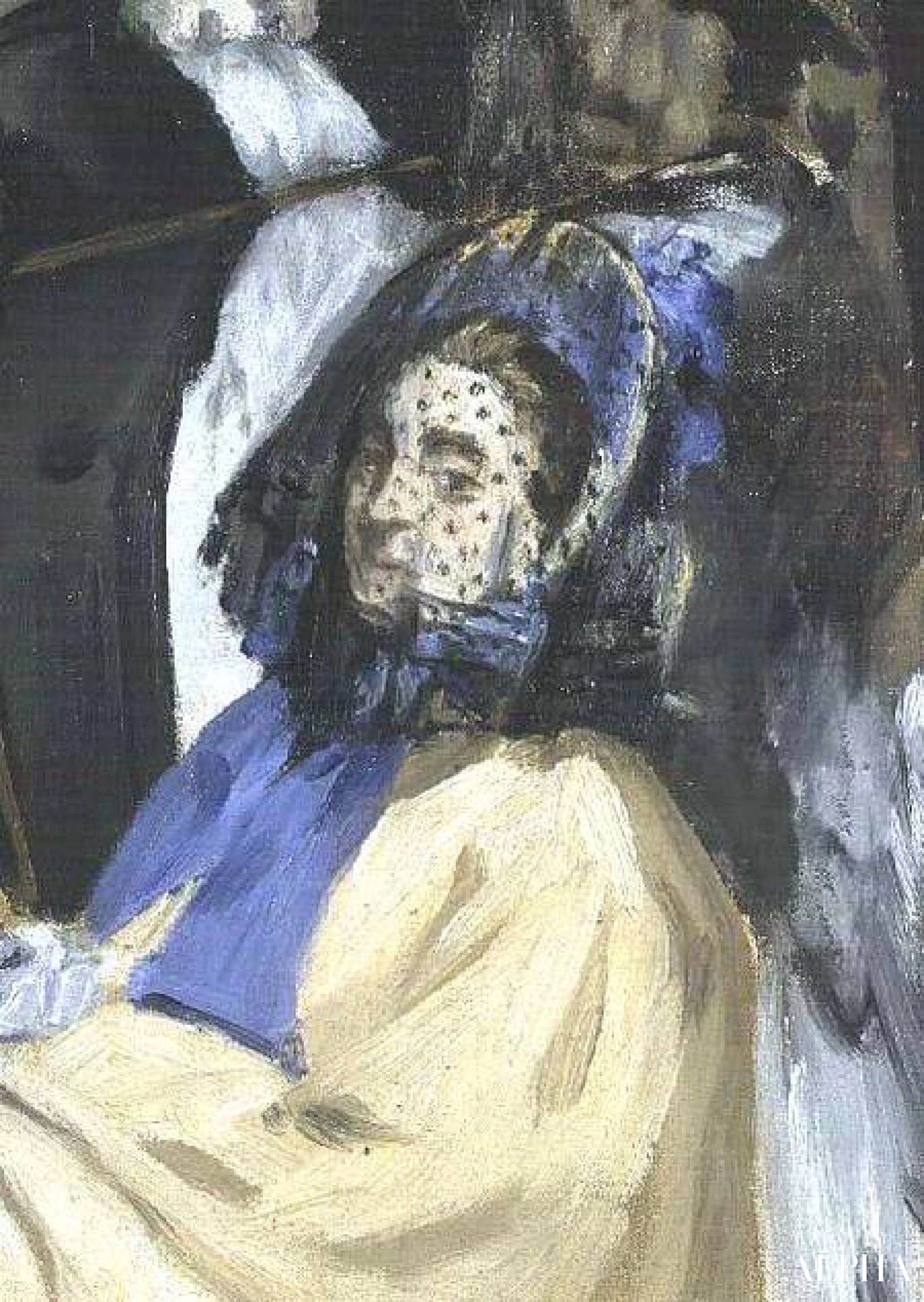 ヴェールをかぶった女性の細部 - Edouard Manet - 高級絵画および絵画の複製
