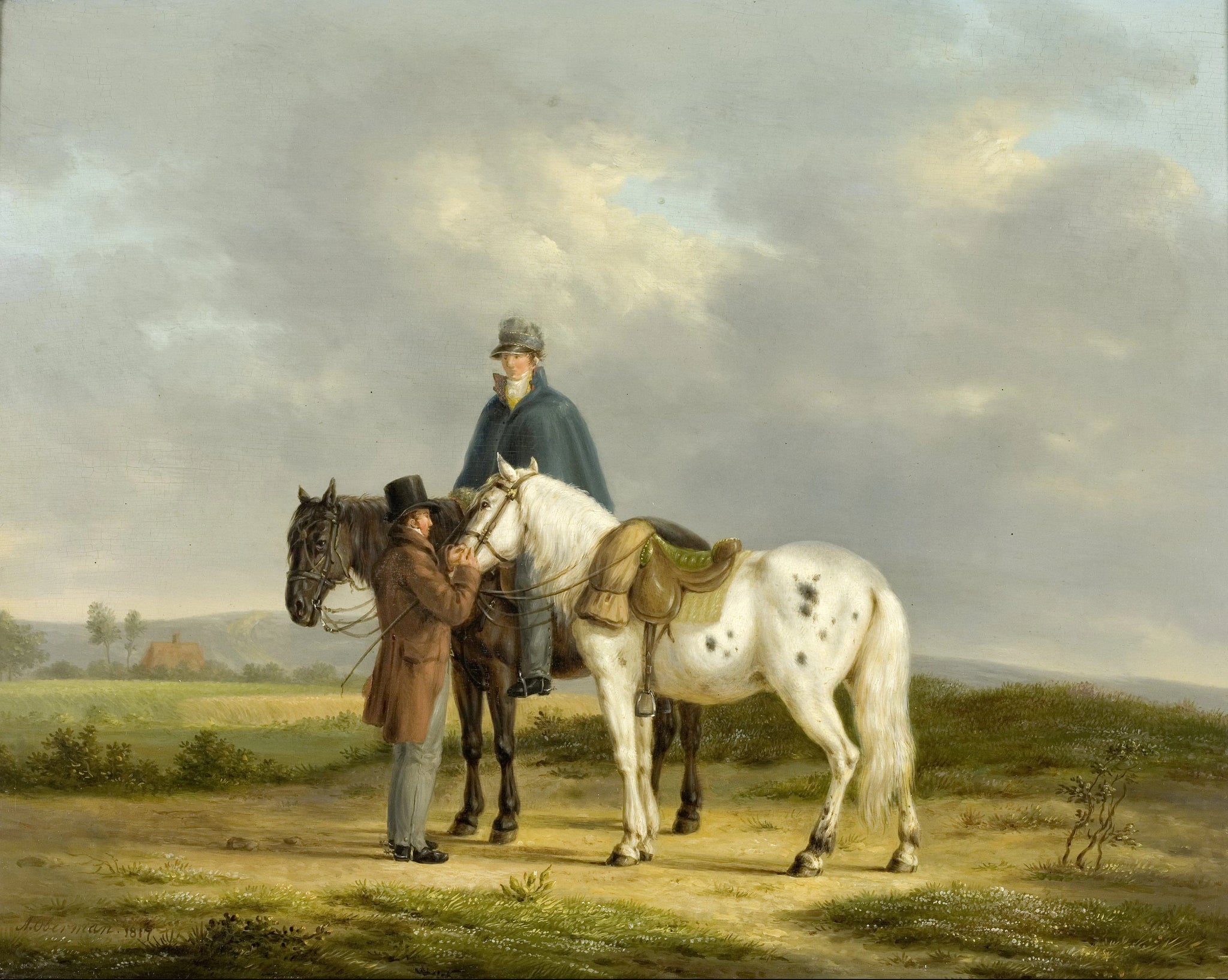 Deux cavaliers dans un paysage - Antonis Oberman