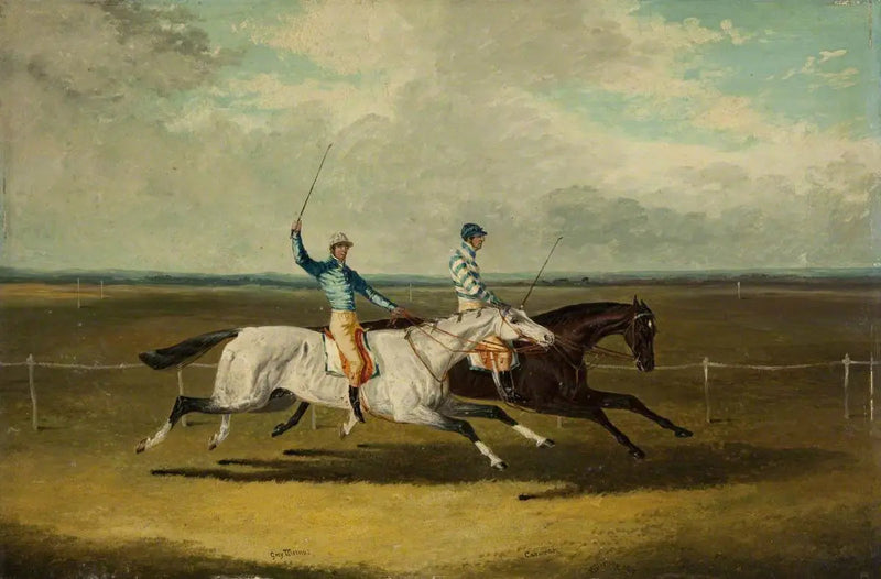 二頭の競走馬 – 「グレイ・モムス」 と 「キャラバン」 – 競馬 - ジョン・フレデリック・ヘリング Sr.  

Source:
Deux chevaux de course – « Grey Momus » et « Caravan » – Courses - John Frederick Herring, Sr.