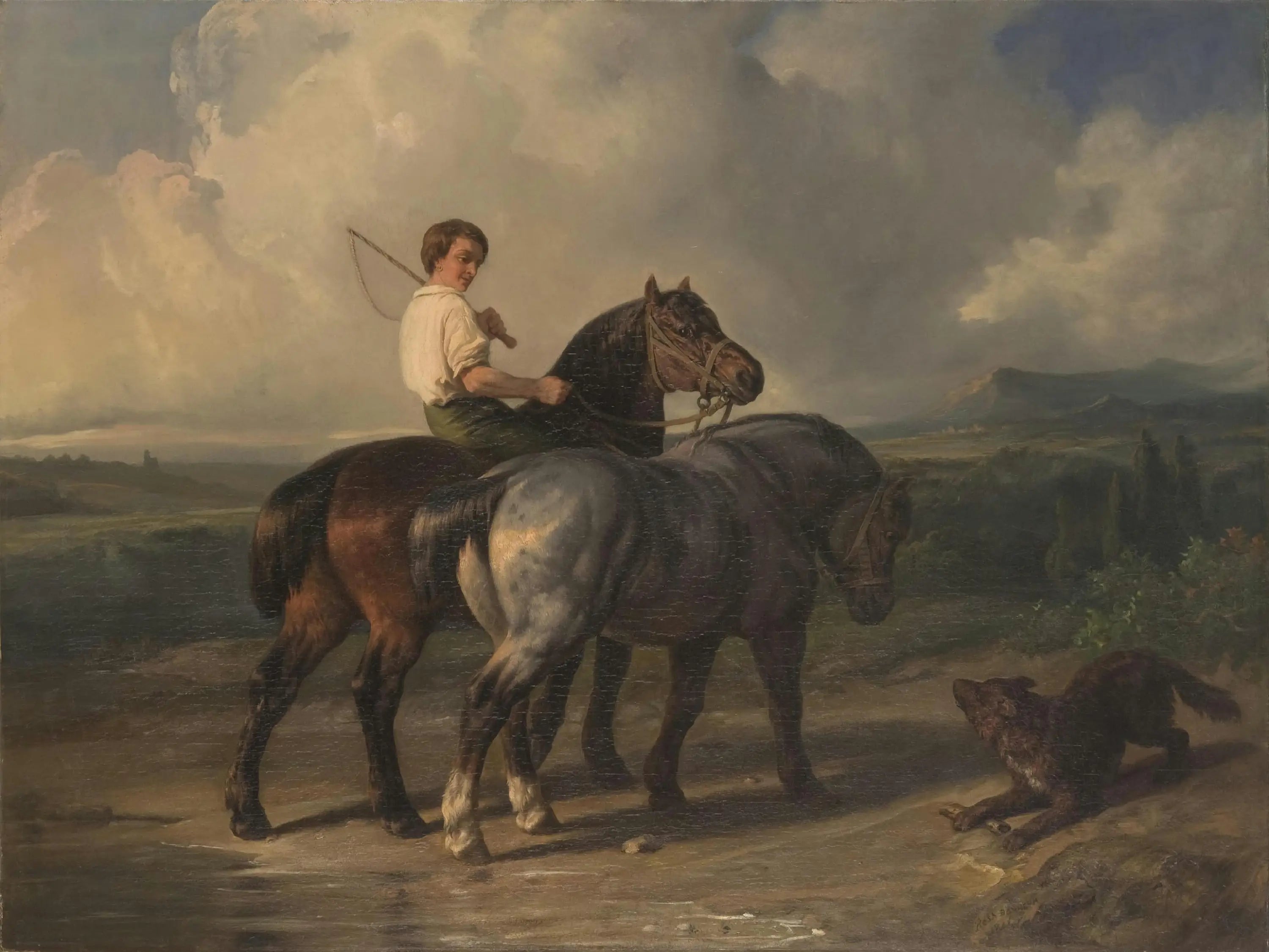 Deux chevaux - Rosa Bonheur image 1 copie de tableau peinte à la main