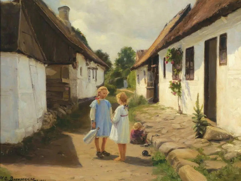 村の通りで遊ぶ二人の子供たち - H. A. ブレンデキルデ

Source:
Deux enfants dans la rue d'un village - H. A. Brendekilde