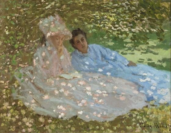 Reproduction du tableau « Deux femmes dans un jardin - Claude Monet » par Alpha Reproduction en peinture à l’huile