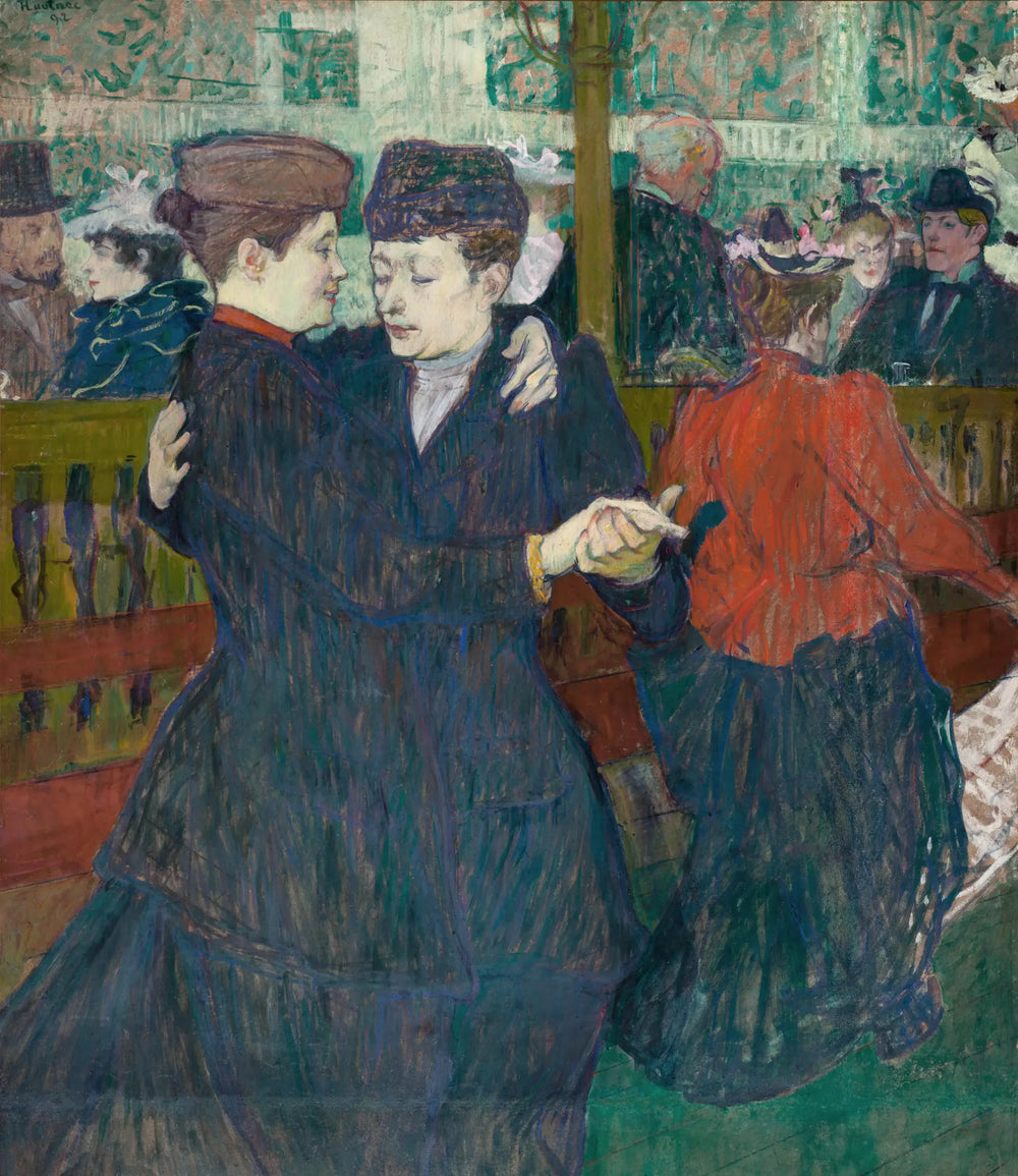 Deux femmes dansant au Moulin-Rouge - Henri de Toulouse-Lautrec image 1 copie peinte à la main à l’huile