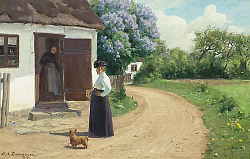 村の道で話す二人の女性 - H. A. ブレンデキルデ

Source:
Deux femmes discutent sur une route de village. - H. A. Brendekilde