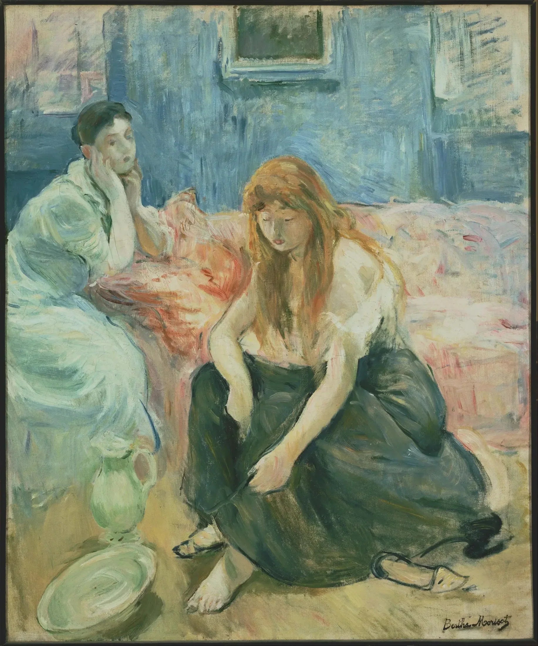 Deux filles - Berthe Morisot image 1 copie de tableau peinte à la main