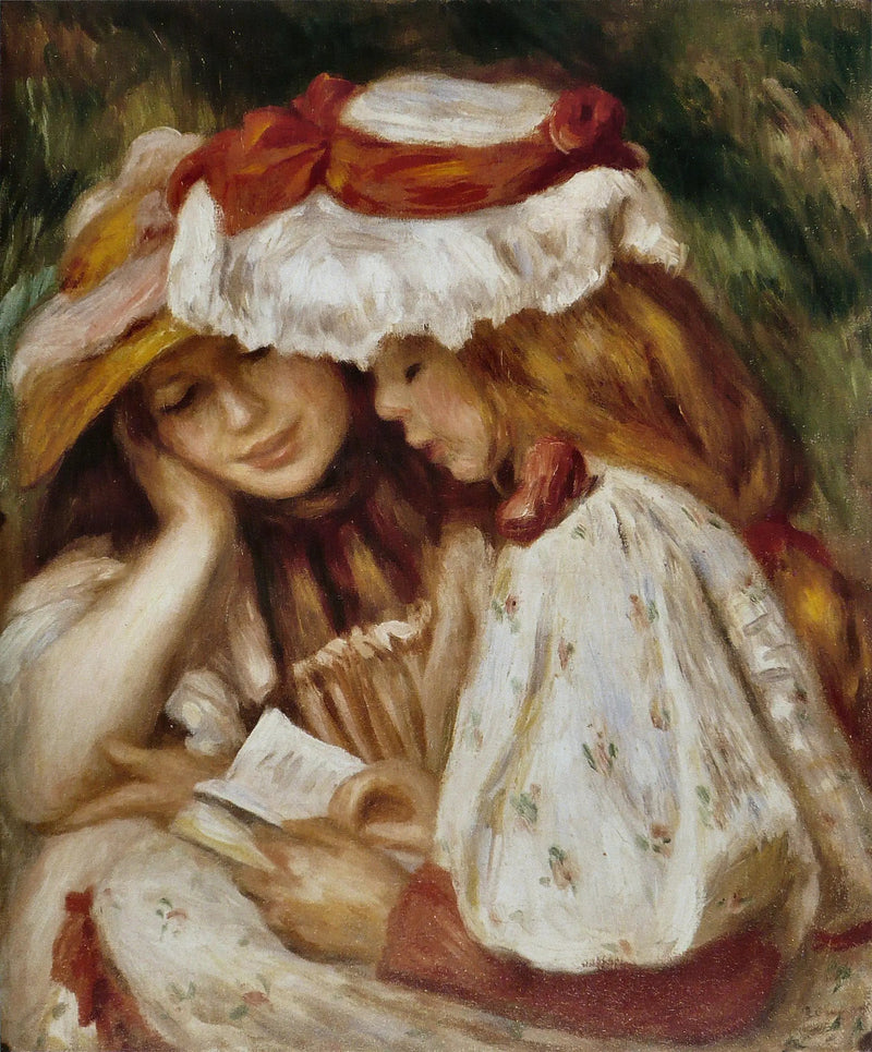 二人の少女が読書をしている - ピエール＝オーギュスト・ルノワール