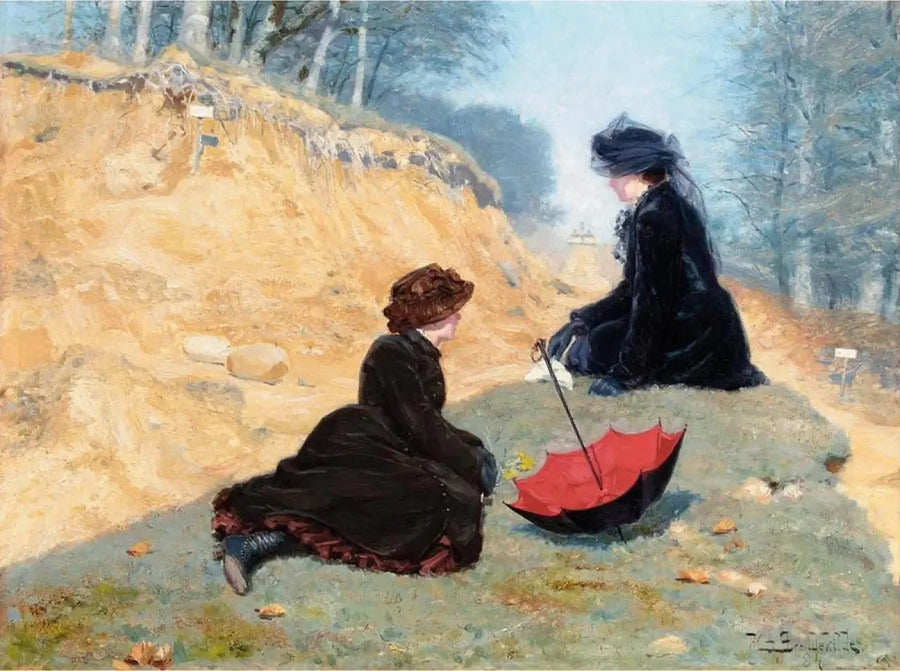 二人の少女が道で休んでいます。 - H. A. Brendekilde

Source:
Deux filles se reposent sur un chemin. - H. A. Brendekilde