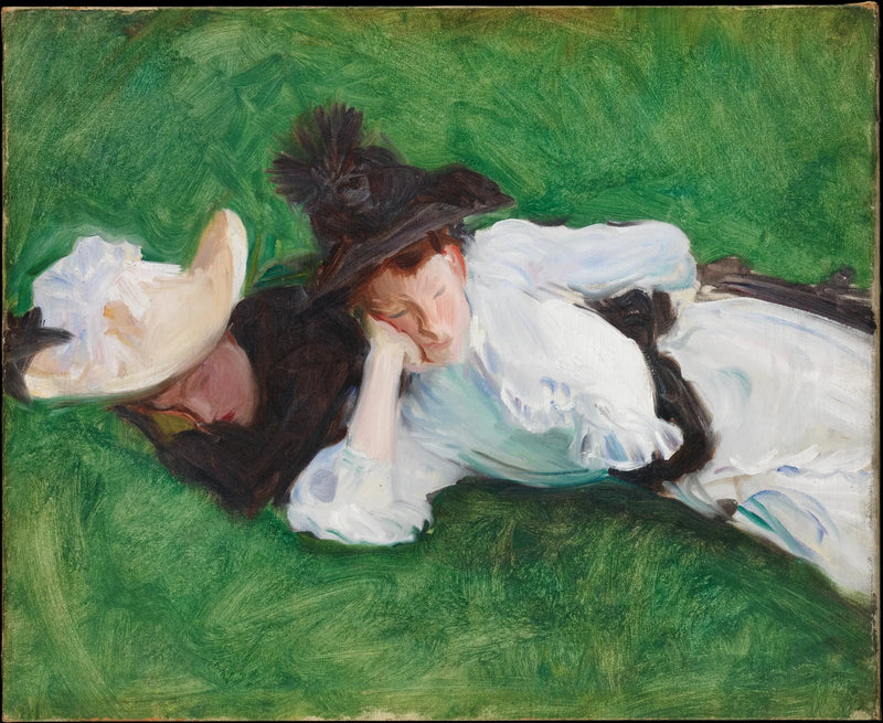 芝生の上の二人の少女 - ジョン・シンガー・サージェント