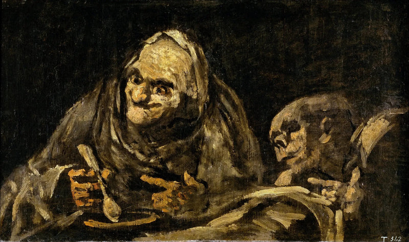 スープを食べる二人の老人 - フランシスコ・ゴヤ