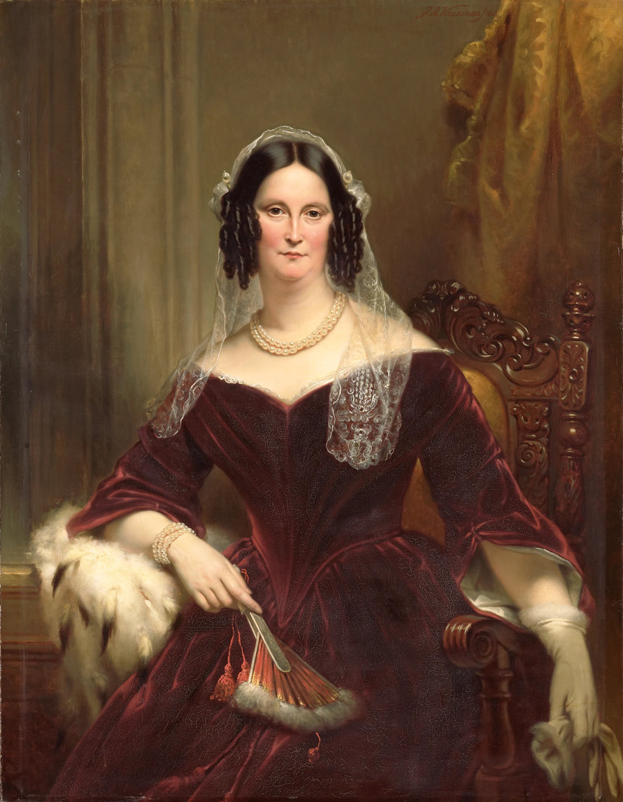 Dieuwke Fontein (1800-79). Deuxième épouse d'Adriaan van der Hoop (mariée en 1834) - Jan Adam Kruseman
