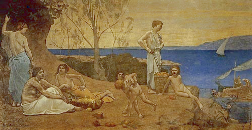 Doux Pays - Pierre Puvis de Chavannes image 1 reproduction de peinture à l’huile