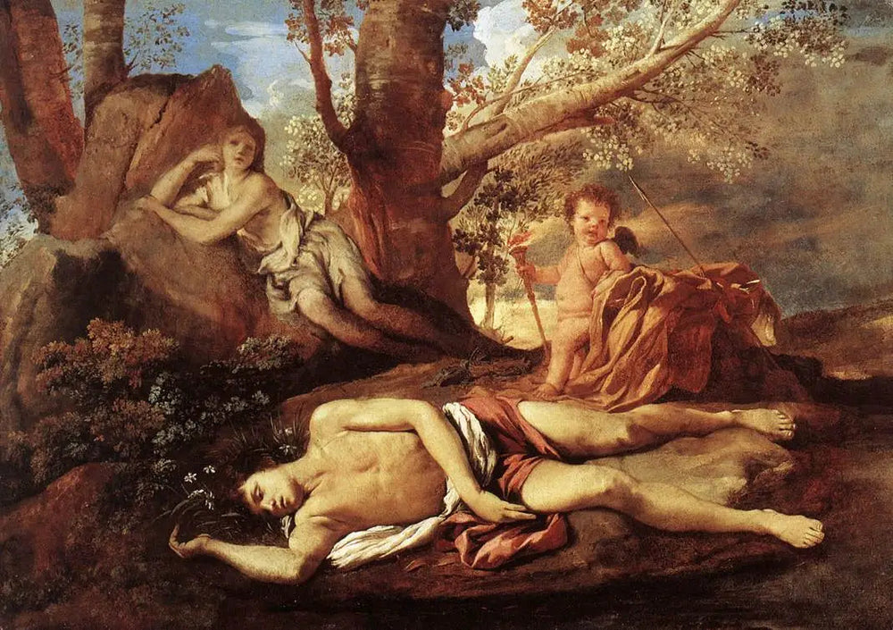 Écho et Narcisse - Nicolas Poussin image 1 tableau peint à l’huile sur toile