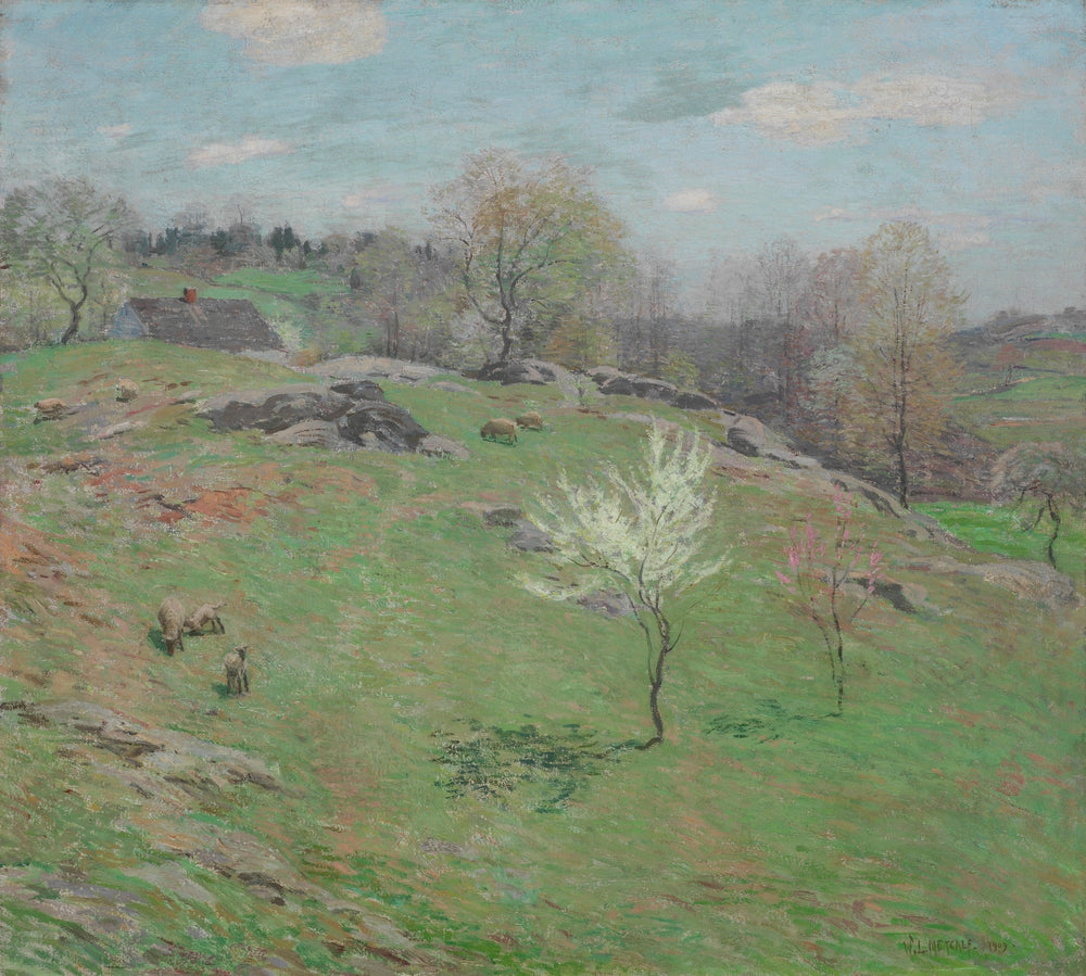Éclosion des bourgeons - Willard Metcalf image 1 tableau peint à l’huile sur toile