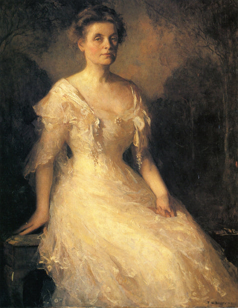 Edith Perley, Mme Lincoln N. Kinnicutt - Frank Weston Benson image 1 copie peinte à la main à l’huile
