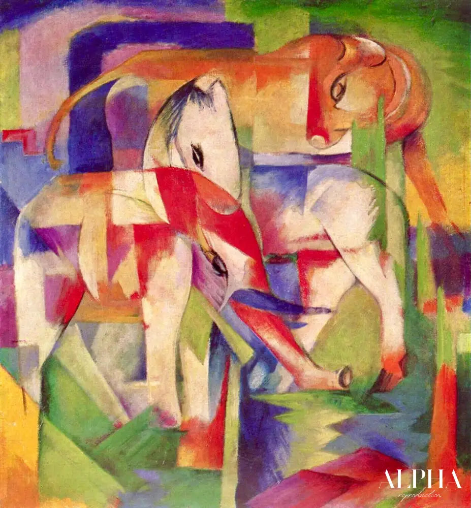 Éléphant, cheval, vache - Franz Marc - Reproductions de tableaux et peintures haut de gamme