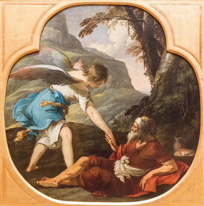 Élie nourri par les anges - Laurent de La Hyre