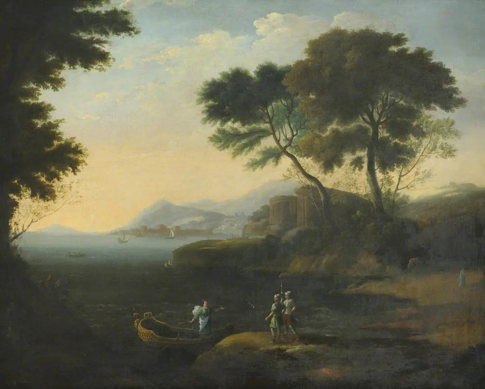 Embarquement de Carlo et Ubaldo à la poursuite de Rinaldo - Claude Lorrain image 1 reproduction artisanale de tableau