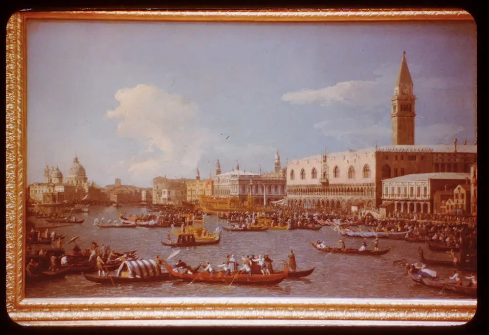 Embarquement du Doge de Venise, pour la cérémonie du mariage de l'Adriatique - Canaletto image 1 copie de tableau peinte à la main