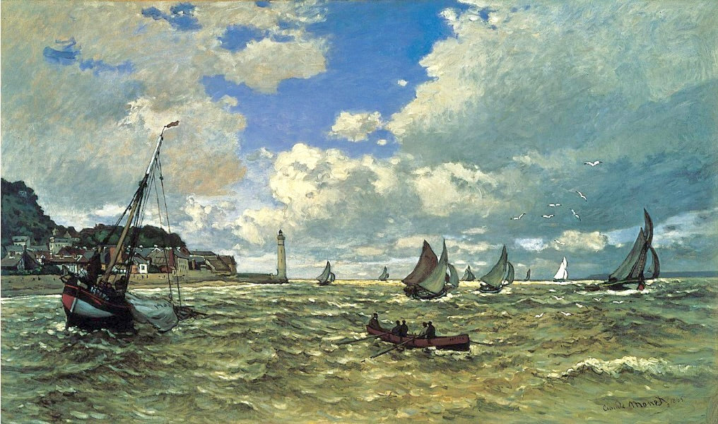 🌬️ オンフルールのセーヌ川河口 クロード・モネ (1865)