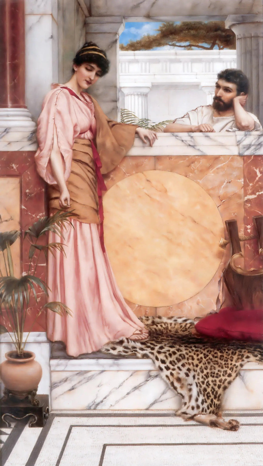 En attente d'une réponse - John William Godward image 1 reproduction réalisée par Alpha Reproduction