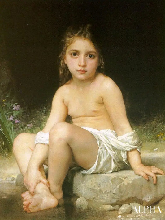 Enfant au bain - William Bouguereau - Reproductions de tableaux et peintures haut de gamme