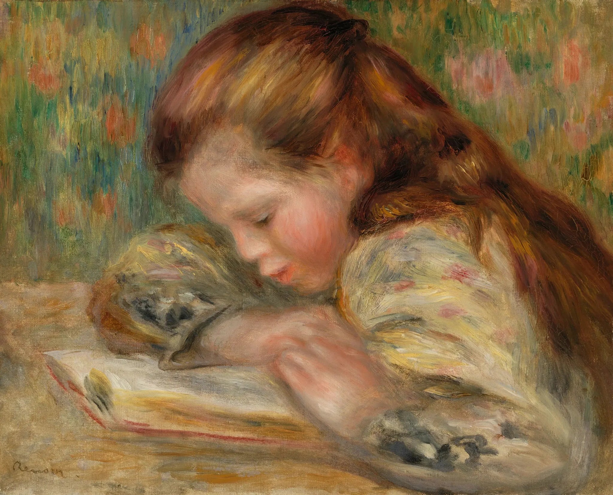 Enfant lisant - Pierre-Auguste Renoir image 1 reproduction artisanale de tableau