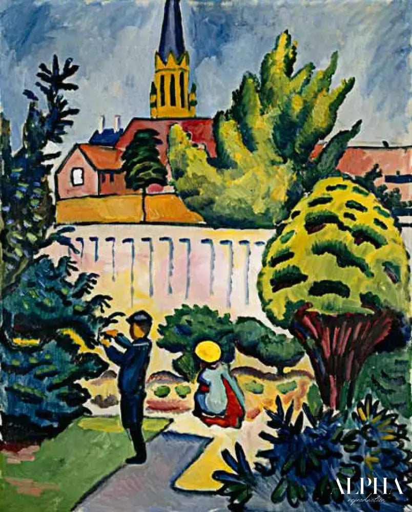 Enfants dans le jardin - August Macke - Reproductions de tableaux et peintures haut de gamme