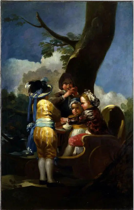 車に乗った子供たち - フランシスコ・デ・ゴヤ