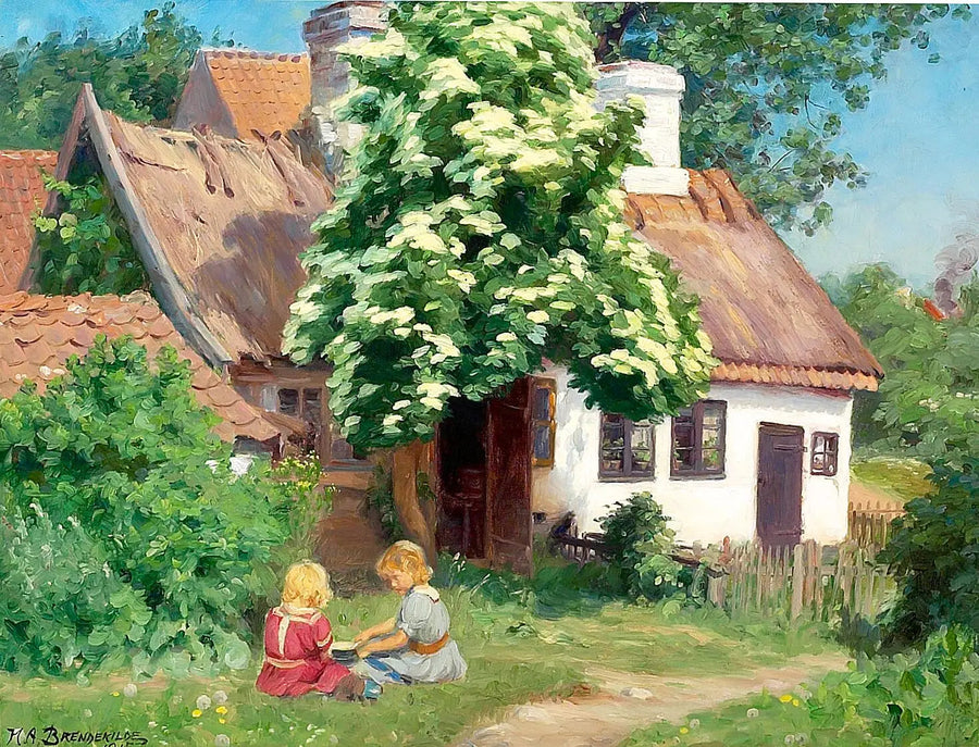 子供たちが農場の前で遊んでいる - H. A. ブレンデキルデ

Source:
Enfants jouant devant une ferme. - H. A. Brendekilde
