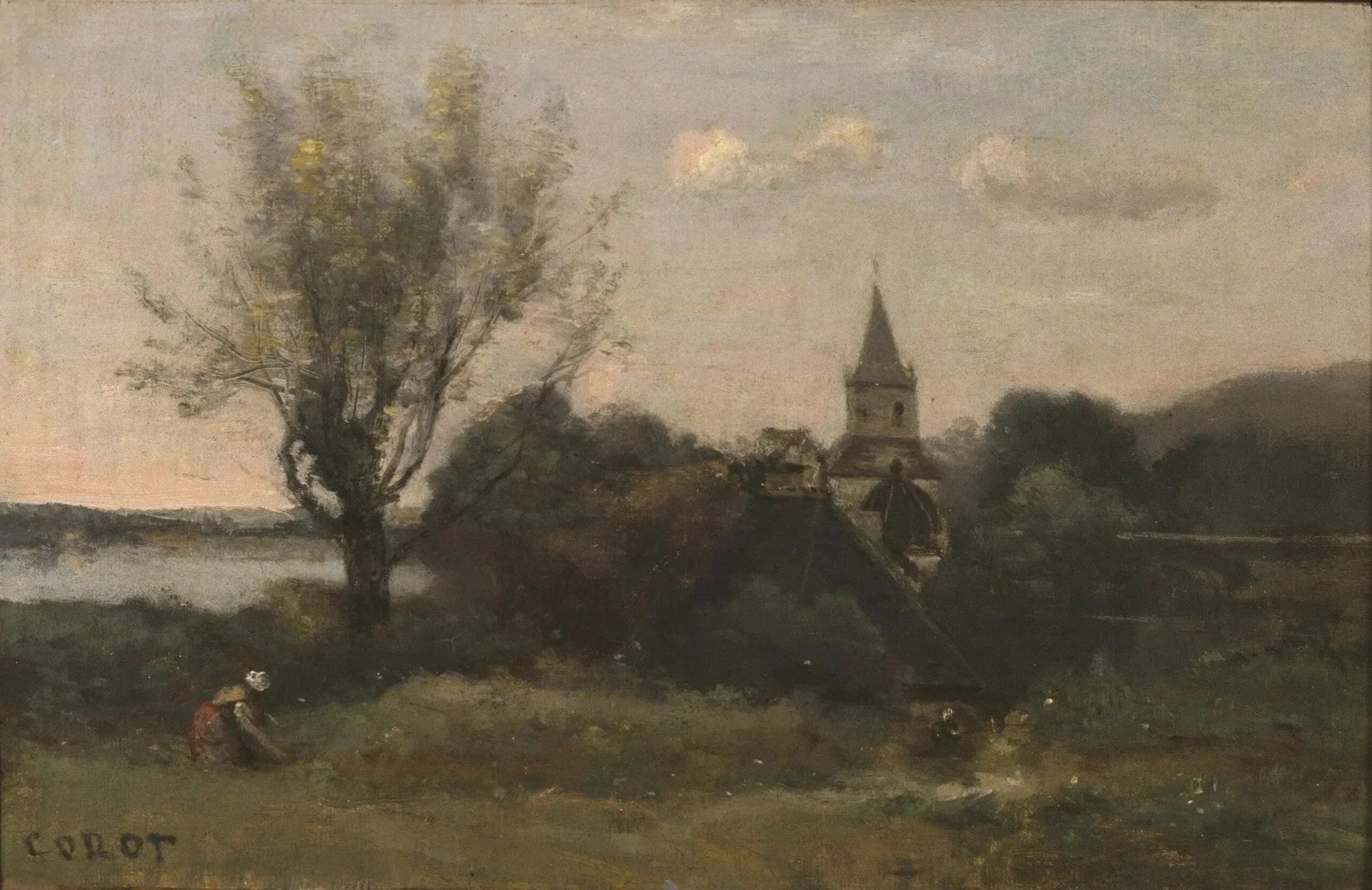 Ennery près d'Auvers - Jean-Baptiste Camille Corot image 1 reproduction artisanale de tableau