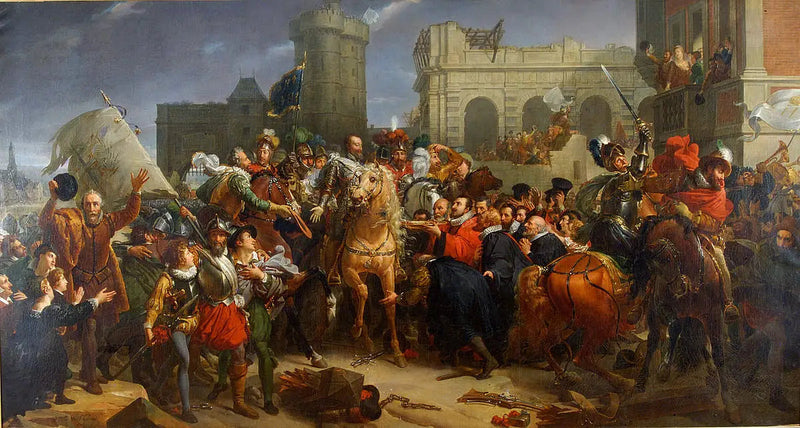 パリのアンリ4世の入城、1594年3月22日（1817年） - フランソワ・ジェラール

Source:
Entrée d'Henri IV à Paris, 22 mars 1594 (1817) - François Gérard