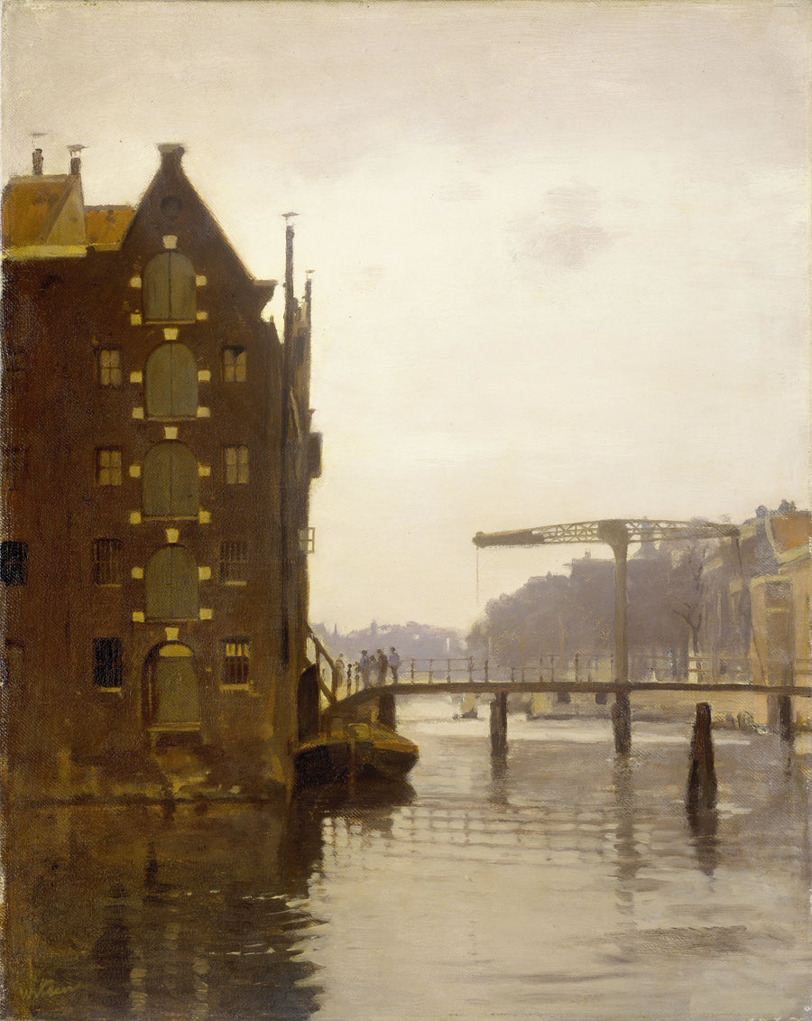 Entrepôts sur un canal d'Amsterdam à Uilenburg - Willem Witsen
