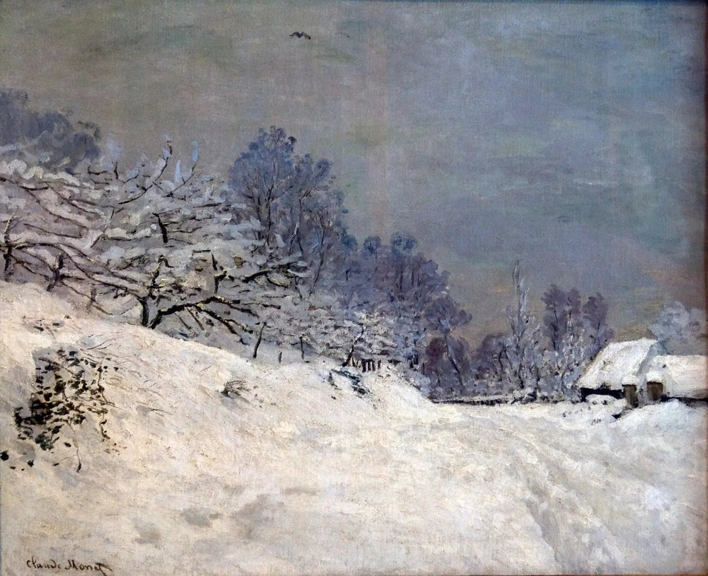 Environs de Honfleur, neige - Claude Monet image 1 tableau peint à l’huile sur toile