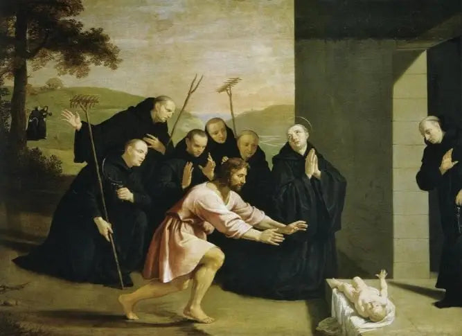 聖ベネディクトの生涯のエピソード：蘇った子供 - フィリップ・ド・シャンパーニュ

Source:
Épisodes de la vie de saint Benoît : L'enfant ressuscité - Philippe de Champaigne