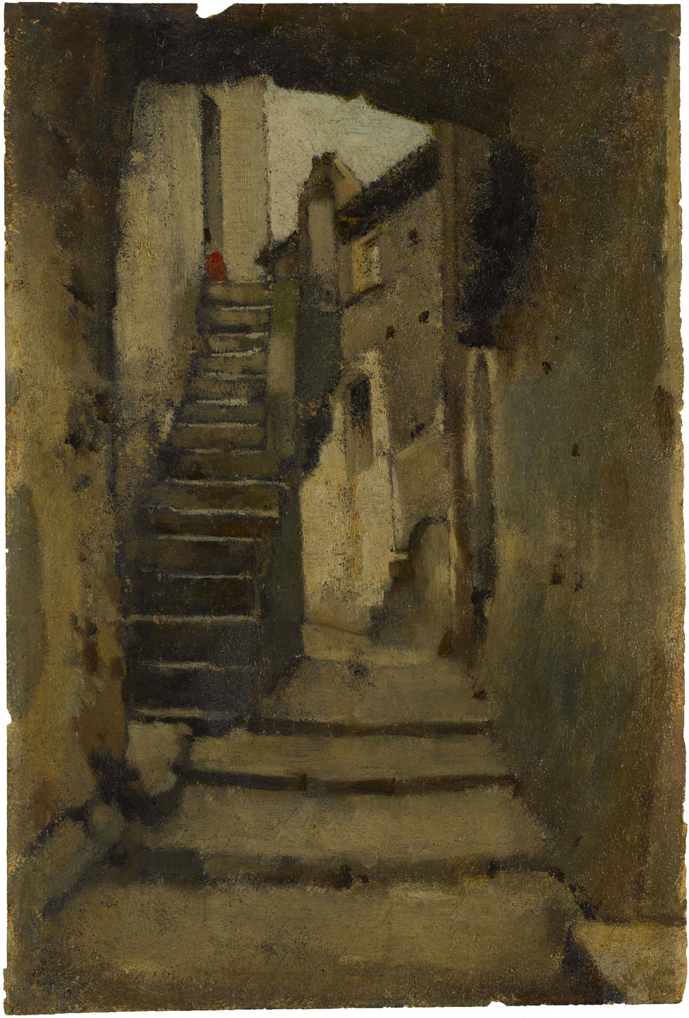 Escalier dans une ruelle à Rome - Jean-Jacques Henner image 1 copie peinte à la main à l’huile